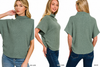 Mock Neck Sweater Side Shirred: ASH JADE