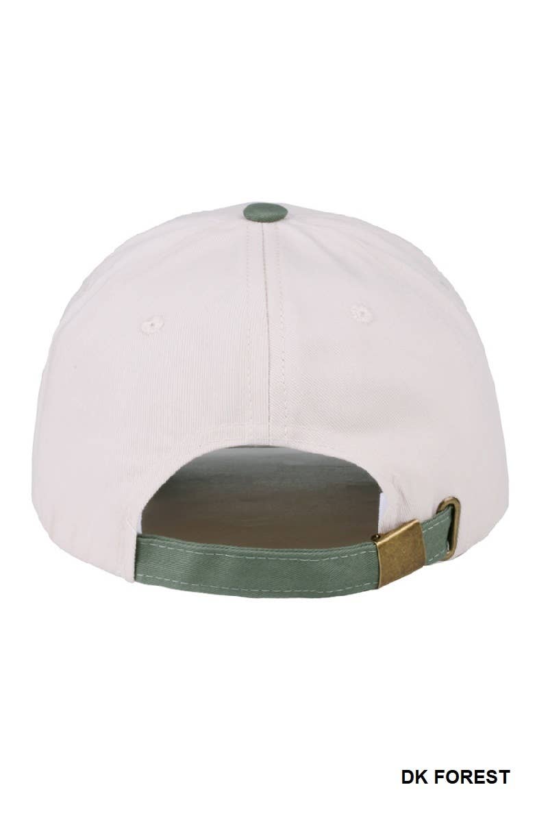American Honey Two Tone Canvas Cotton Cap: DK FOREST