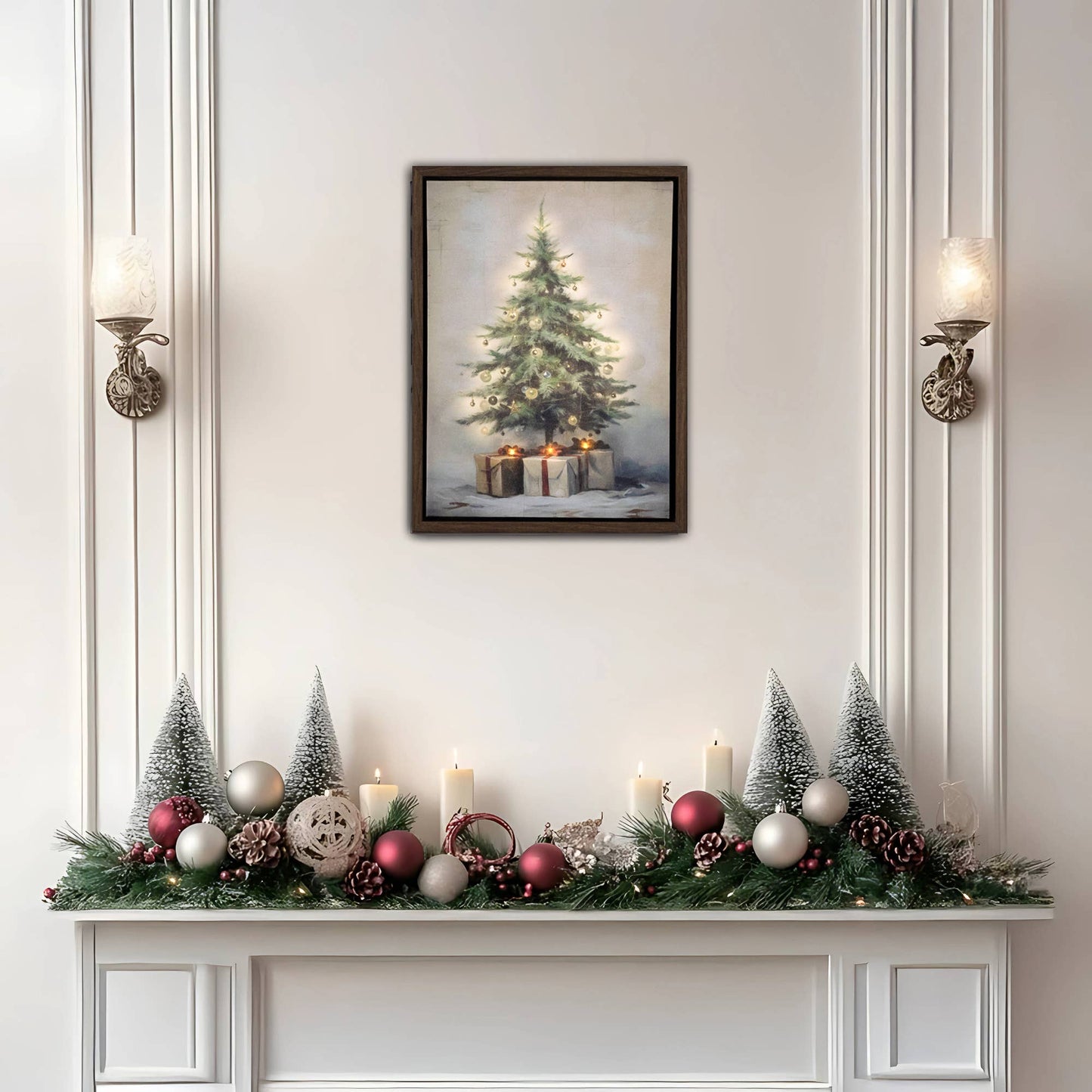 Battery Operated Lighted Wall Art - Old Time Christmas