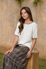 CONTEST TRIM PUFF SLEEVE RIBBED KNIT SWEATER: OATMEAL