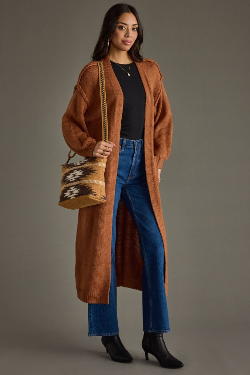 Hilton Duster Cardigan- Rust