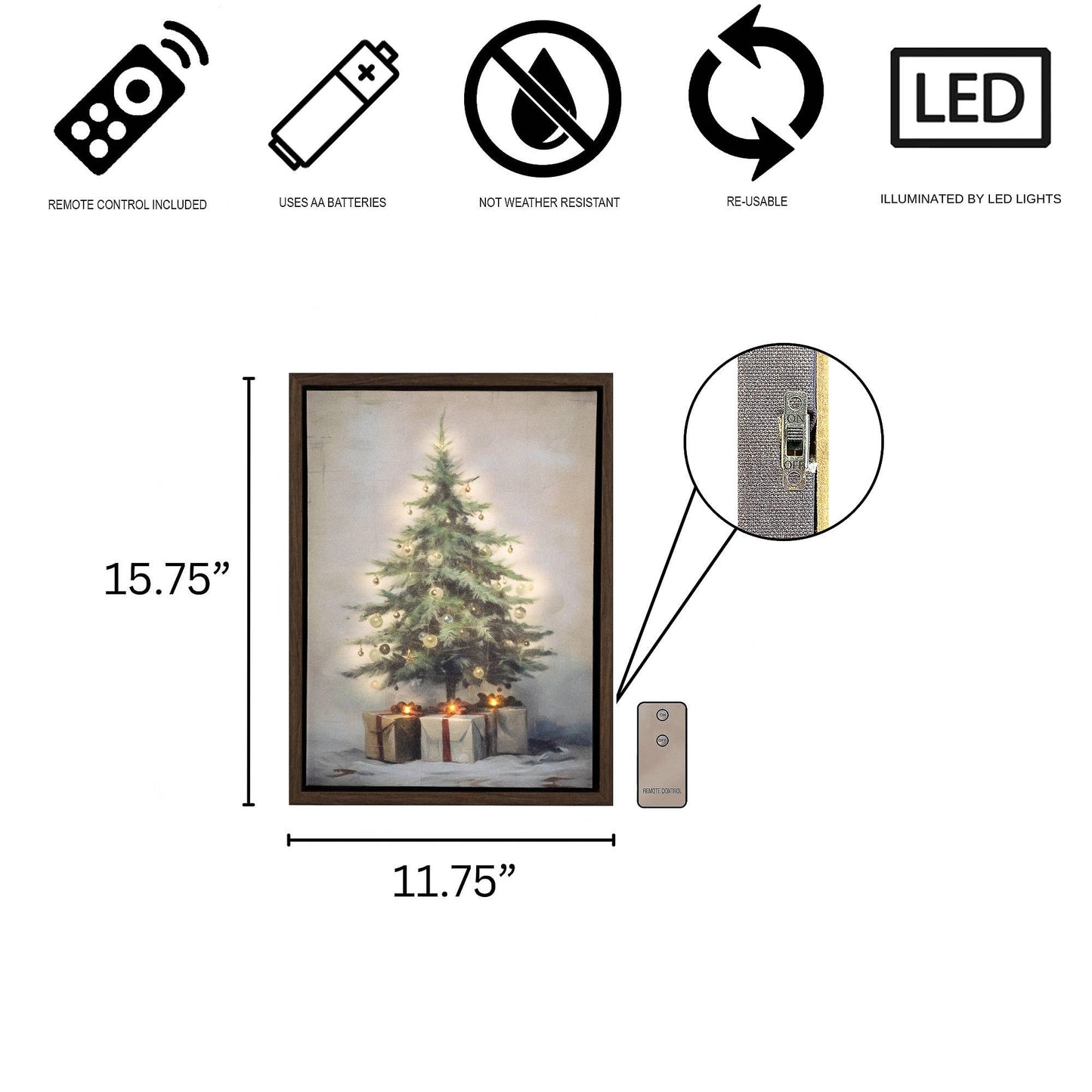 Battery Operated Lighted Wall Art - Old Time Christmas