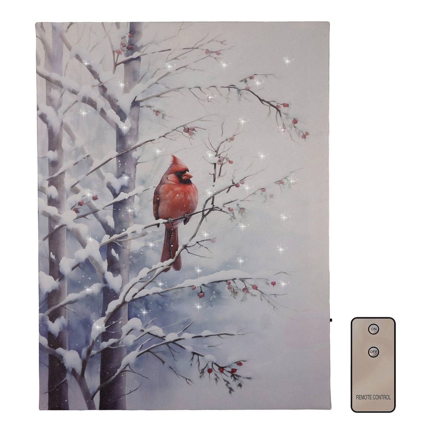 Battery-Operated Lighted Wall Art - Red Cardinal
