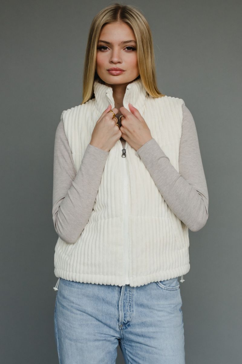 Taysha Corduroy Vest - Cream
