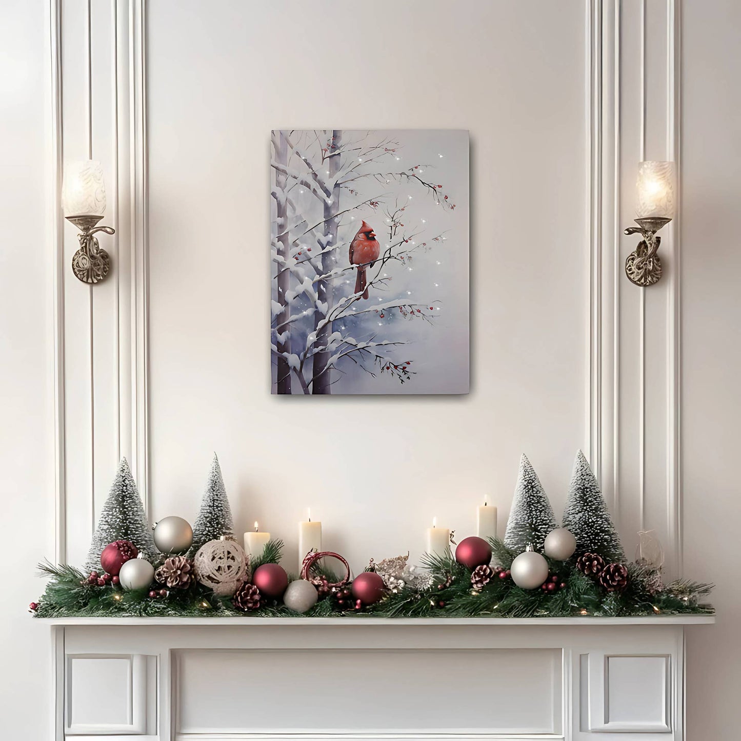 Battery-Operated Lighted Wall Art - Red Cardinal