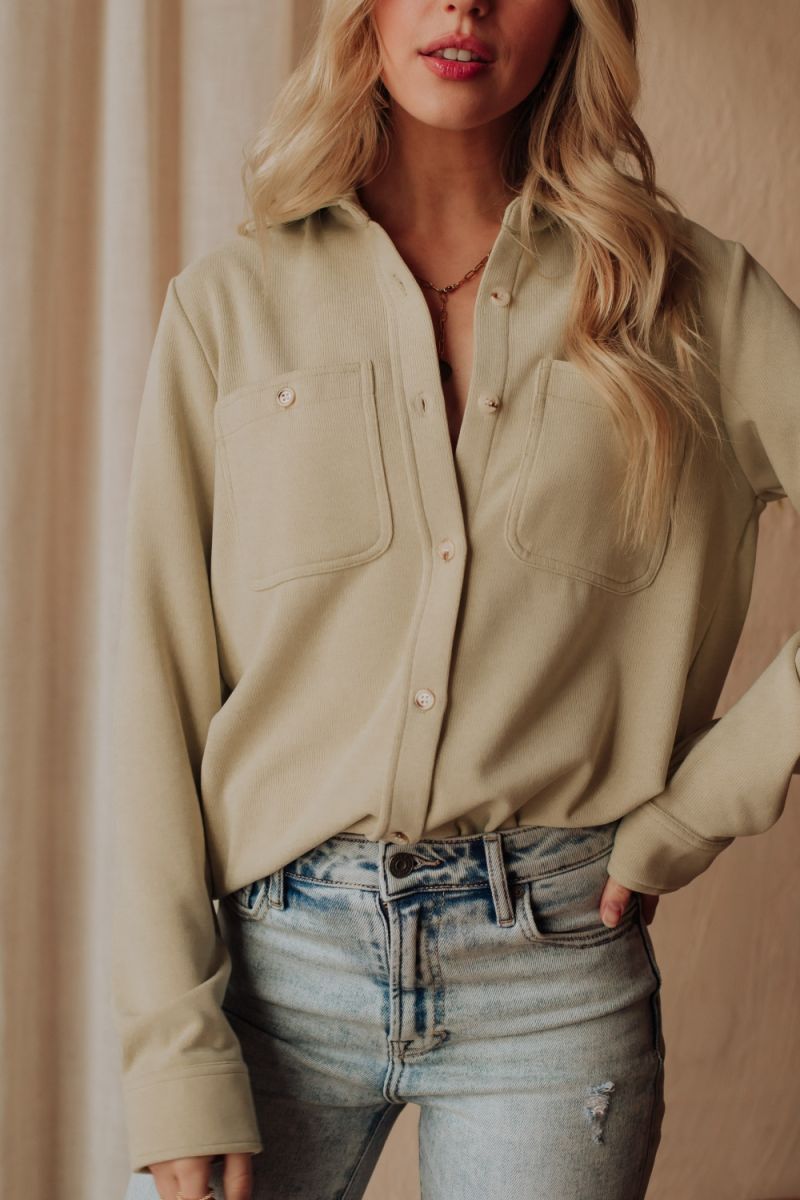 Lillie Super Soft Button Up Green