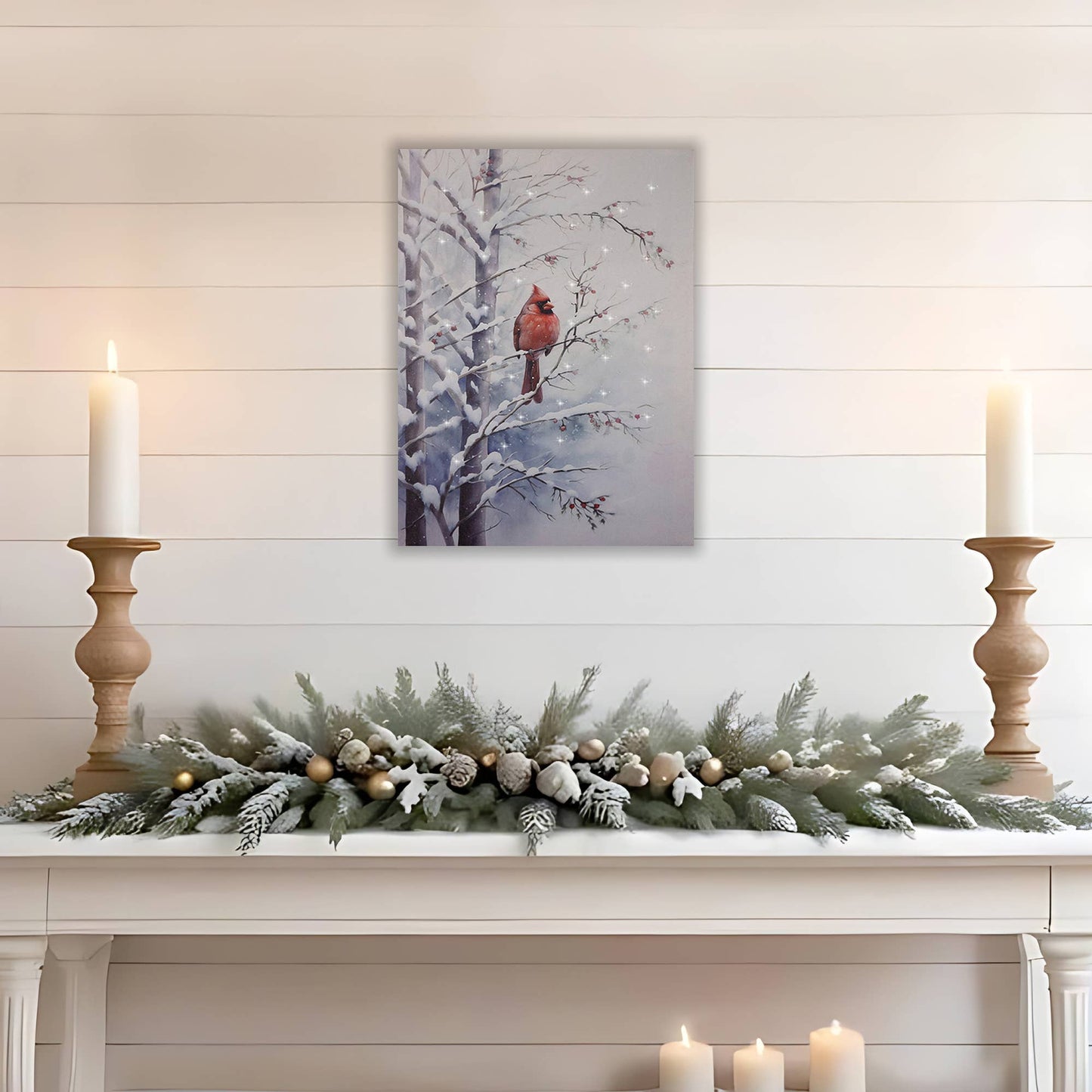 Battery-Operated Lighted Wall Art - Red Cardinal