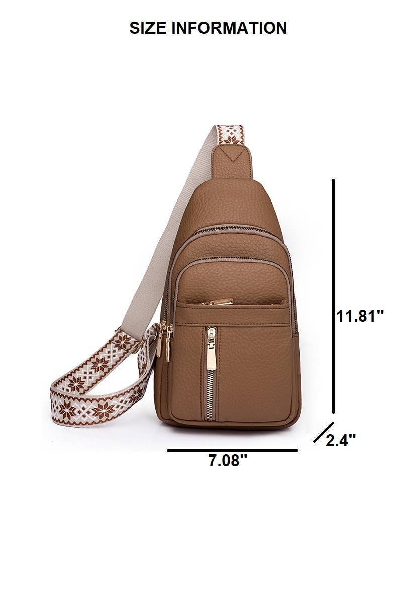 Crossbody Sling Chest Pack Bag: BLACK