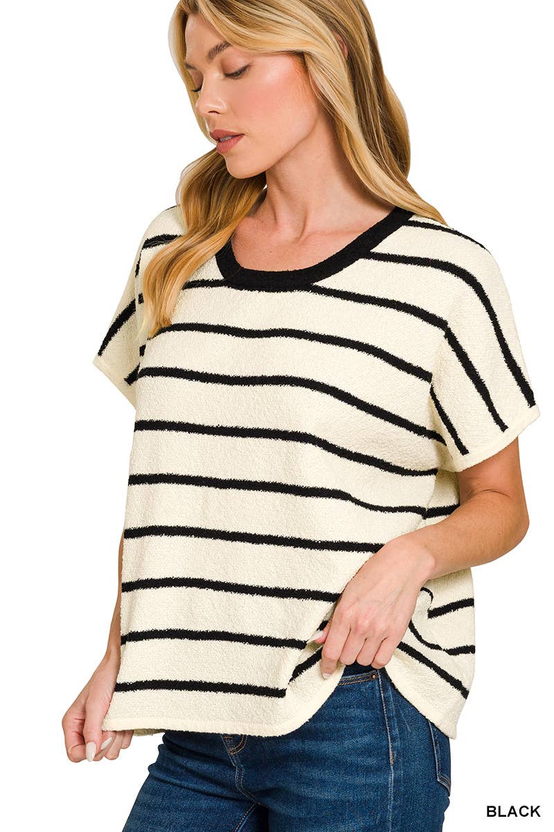 Striped Oversize Sweater Top
