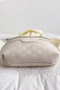 Vegan Leather Checkered Monogram Crossbody Bum Bag: IVORY