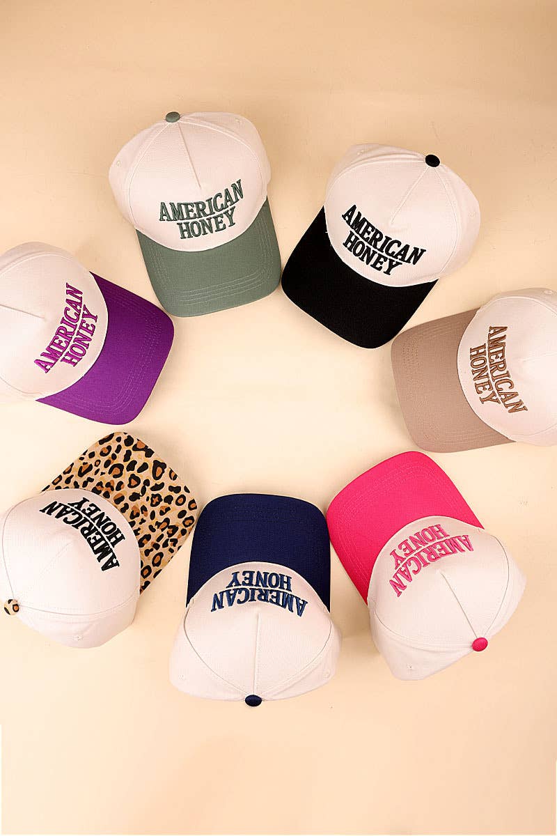 American Honey Two Tone Canvas Cotton Cap: DK FOREST