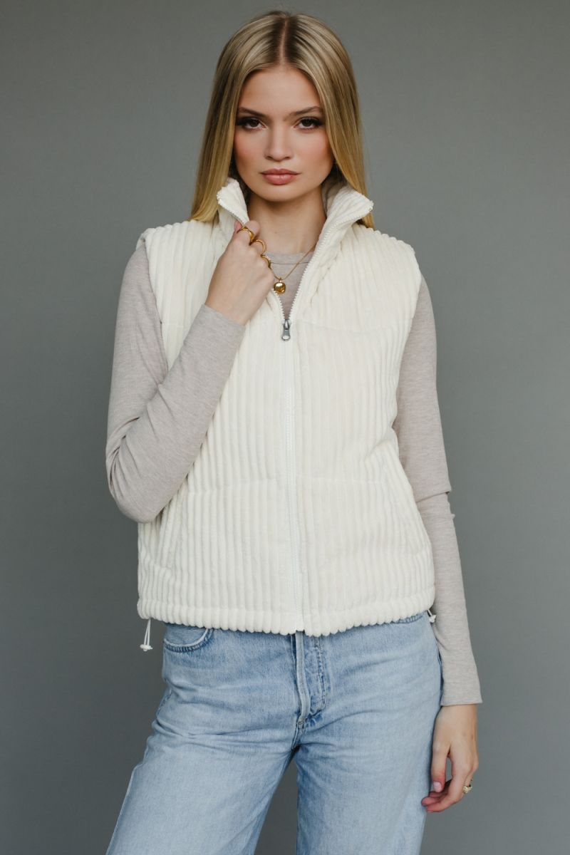 Taysha Corduroy Vest - Cream