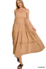 V-neck Cami Maxi Tiered Dress With Side Pockets