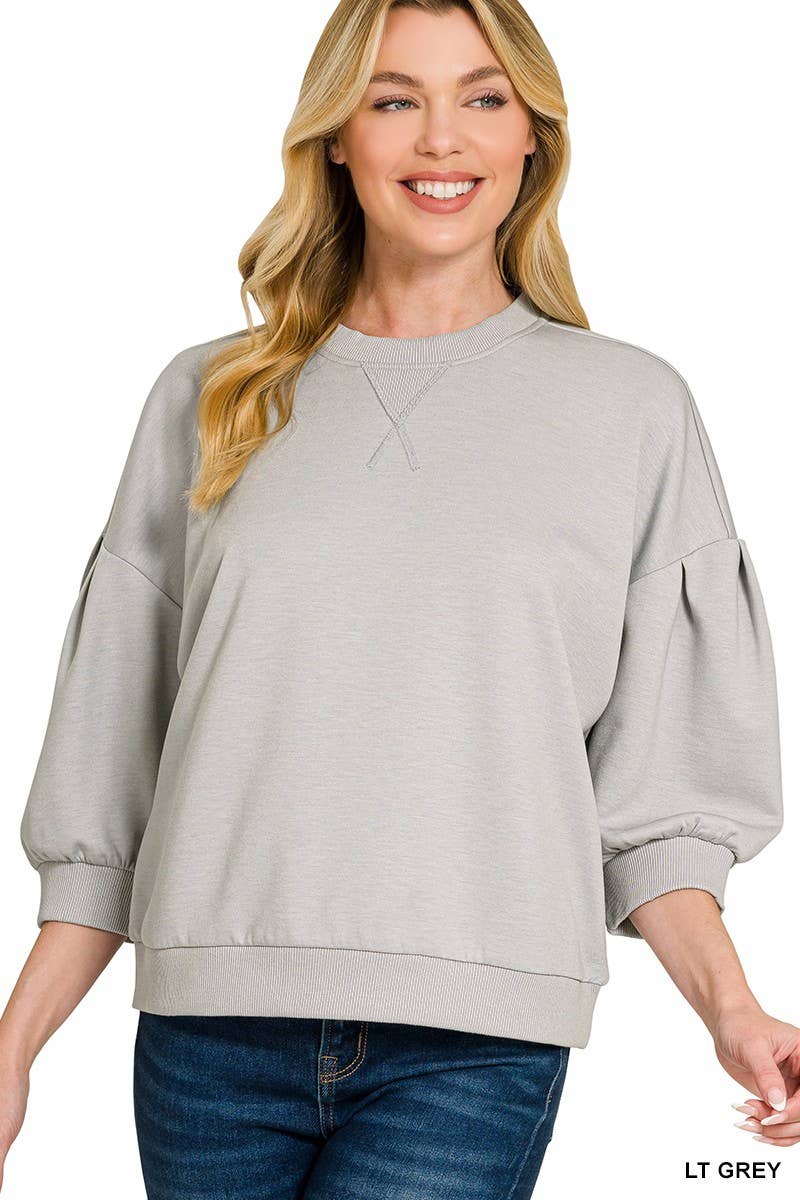 Scuba Dolman Sleeve Pullover: BLACK